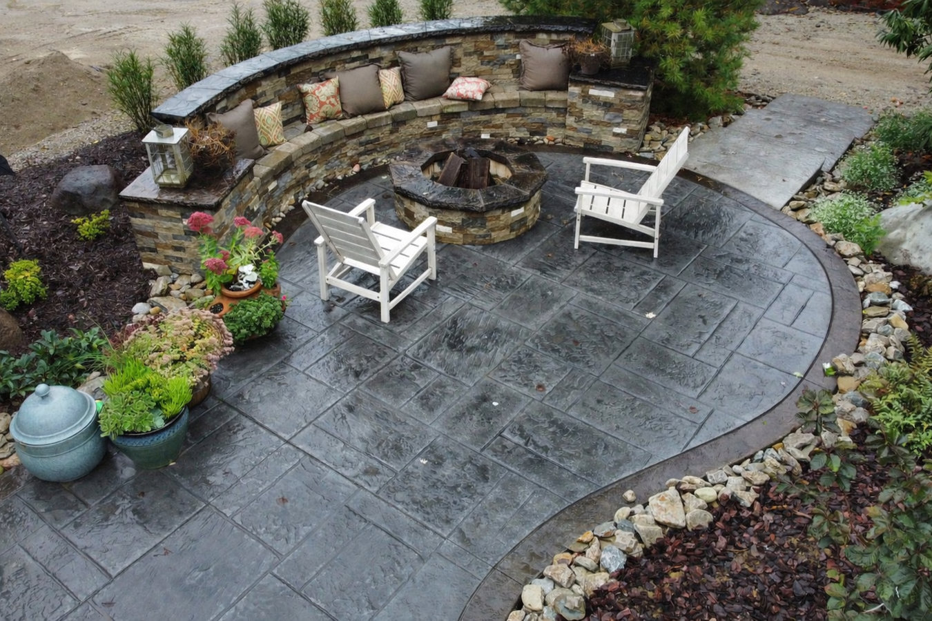 Concrete patio construction